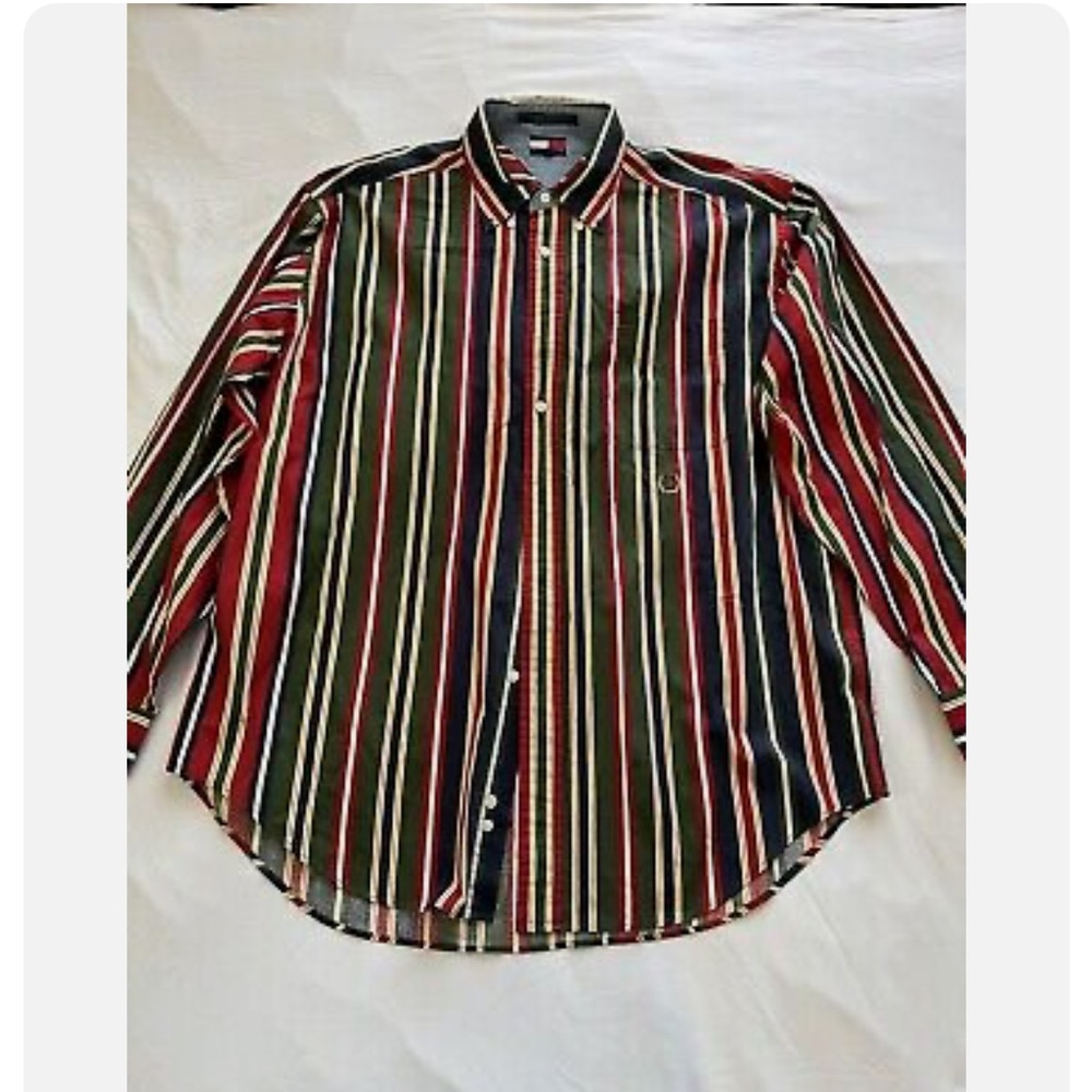 Vintage Tommy Hilfiger Mens Long Sleeve Shirt Size Large